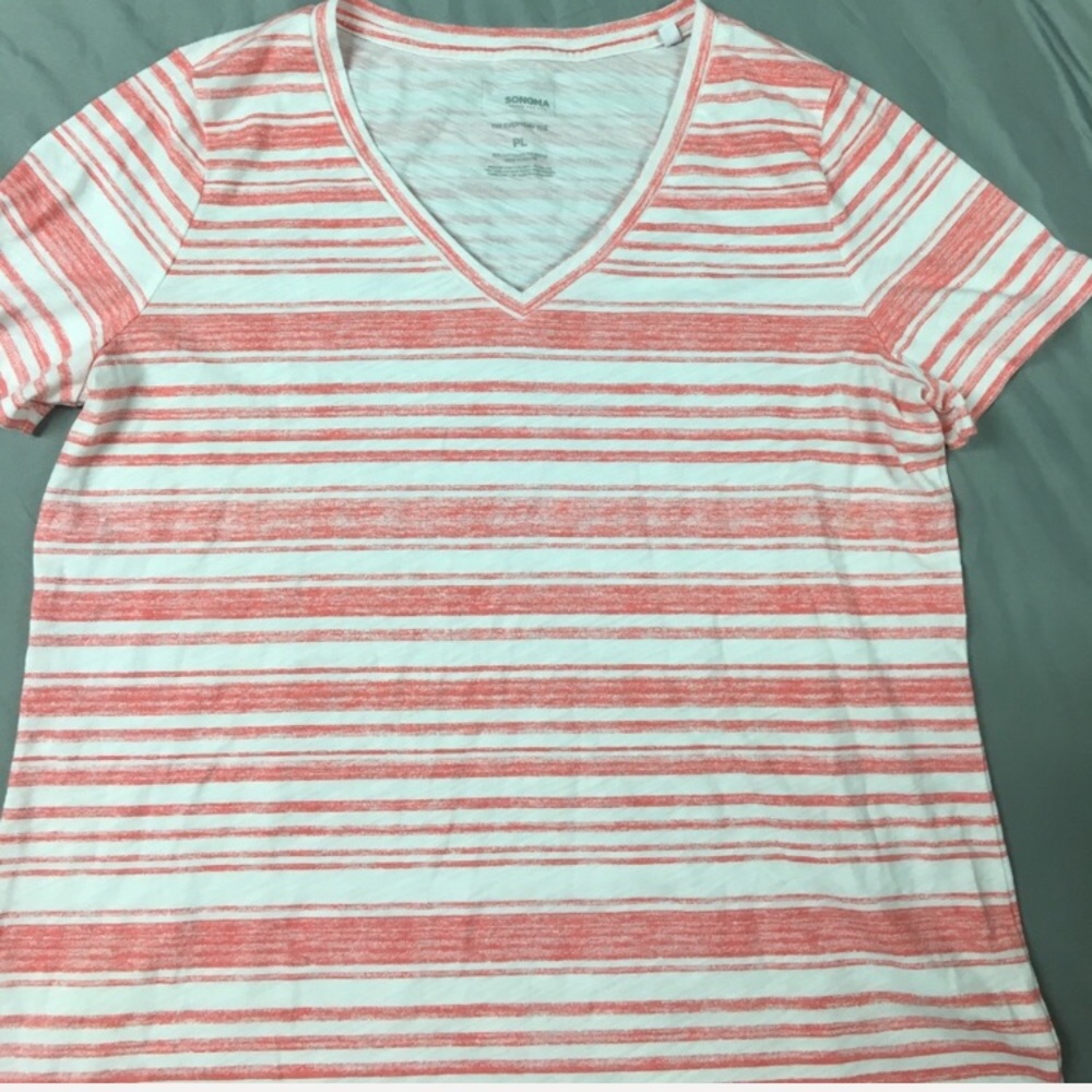 Petite large striped tee